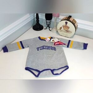 Kids Athlete Minnesota Vikings Long Sleeve Onesie NWT